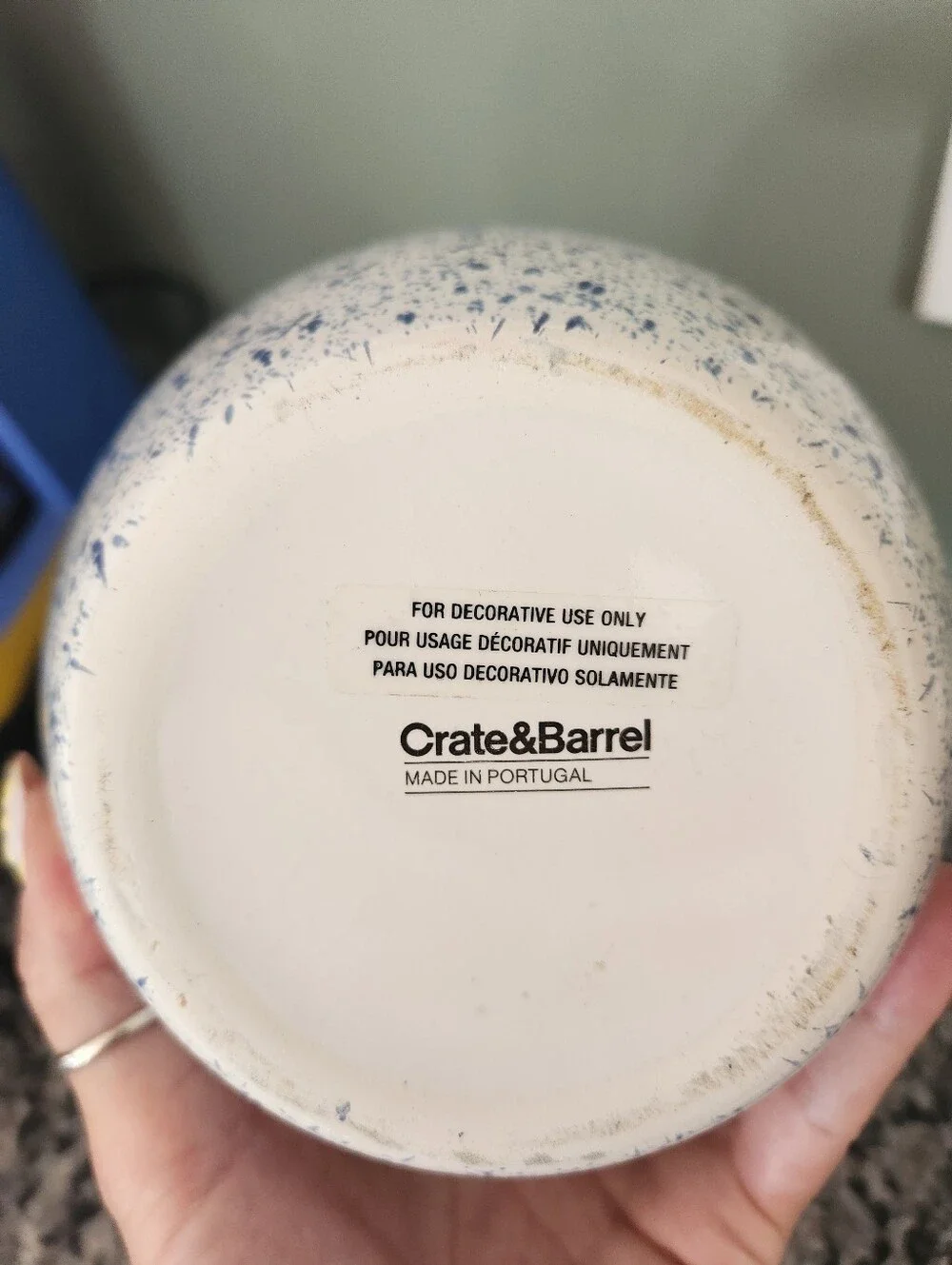 Crate&Barrel Speckled Reactive Nila Vase